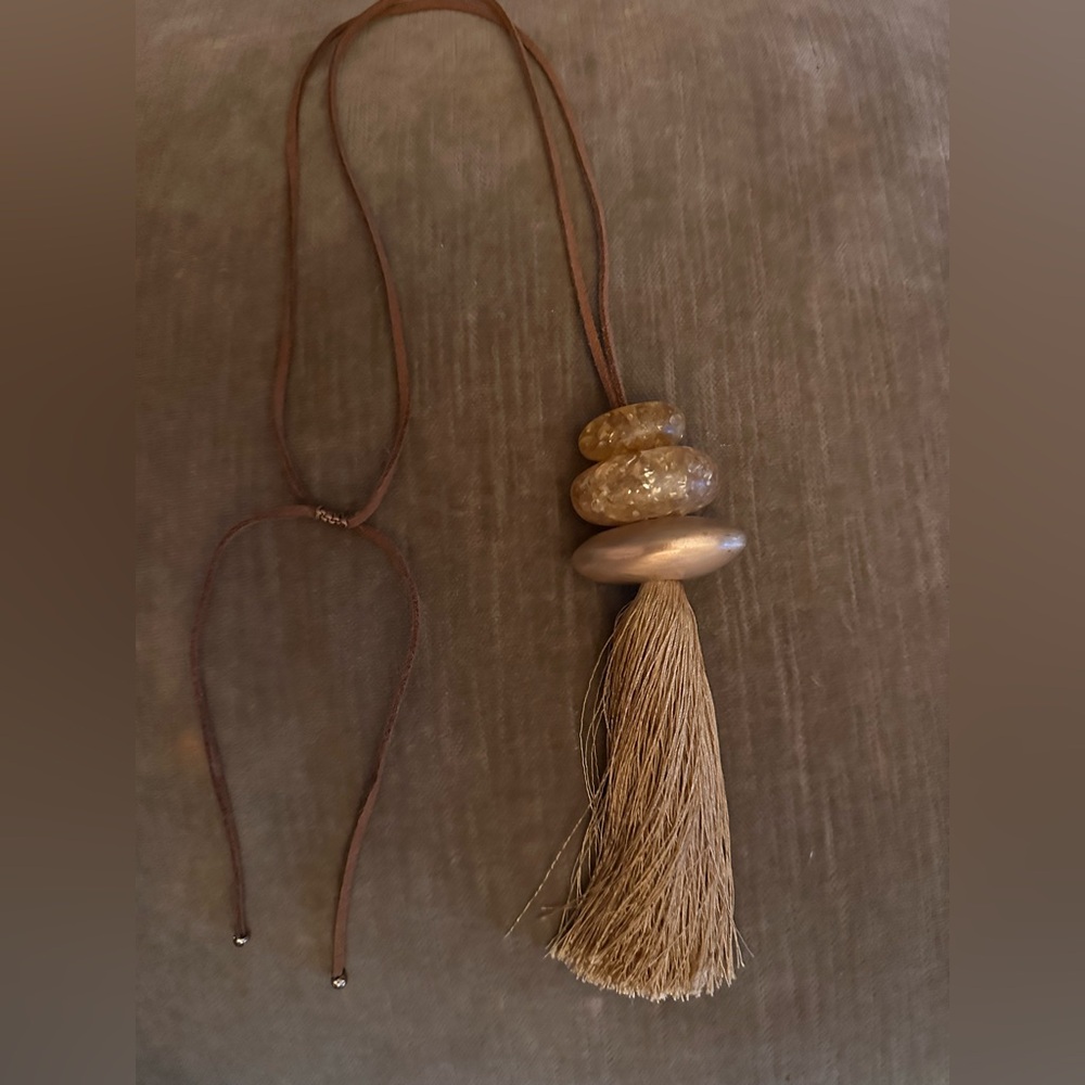 Real stone tassel necklaces